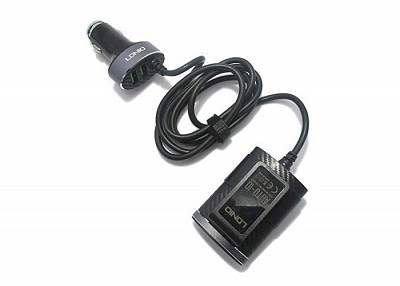 Φορτιστής Αυτοκινήτου LDNIO C502 USB 4Ports Με Καλώδιο Επέκτασης 1m