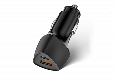 Φορτιστής Αυτοκινήτου Fast Charge Με Δύο Εξόδους (USB & Type C) 38W CC50-1A1C Μαύρο