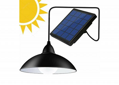Κρεμαστό Ηλιακό Φωτιστικό Με Φωτοκύτταρο Μαύρο GD-8620