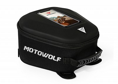 Tank Bag Μοτοσυκλέτας Αδιάβροχο & Σακίδιο Πλάτης 6lt Με Θήκη Για Κινητό Motowolf Μαύρο